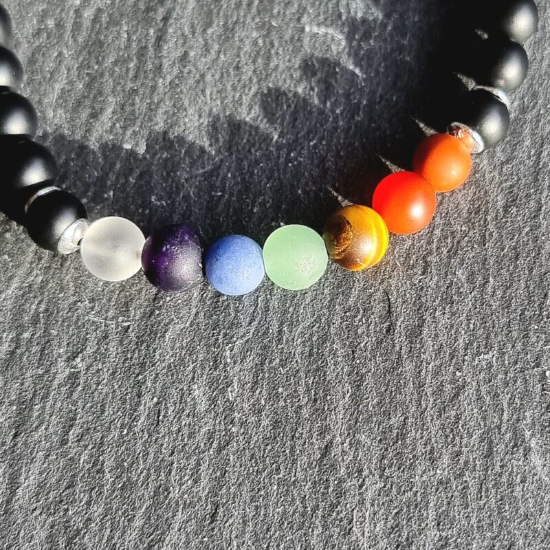 7 Chakras Bracelet Onyx matt