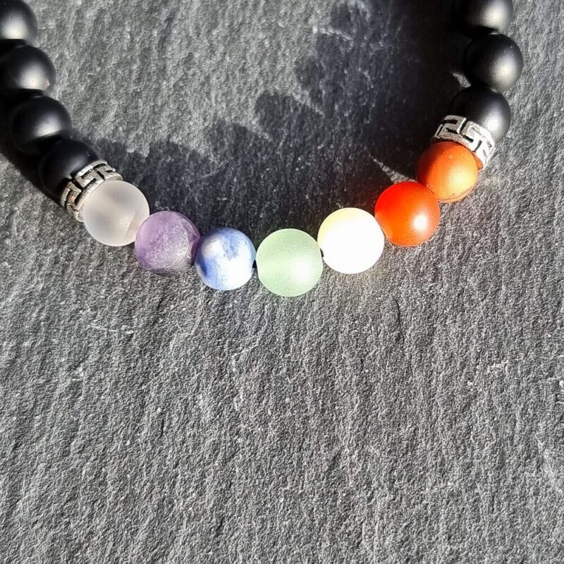 7 Chakras Bracelet Onyx matt