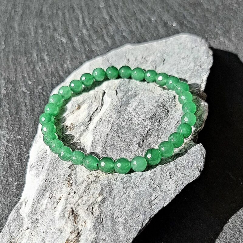 Bracelet Serpentine Verte teintée facettée Brillante