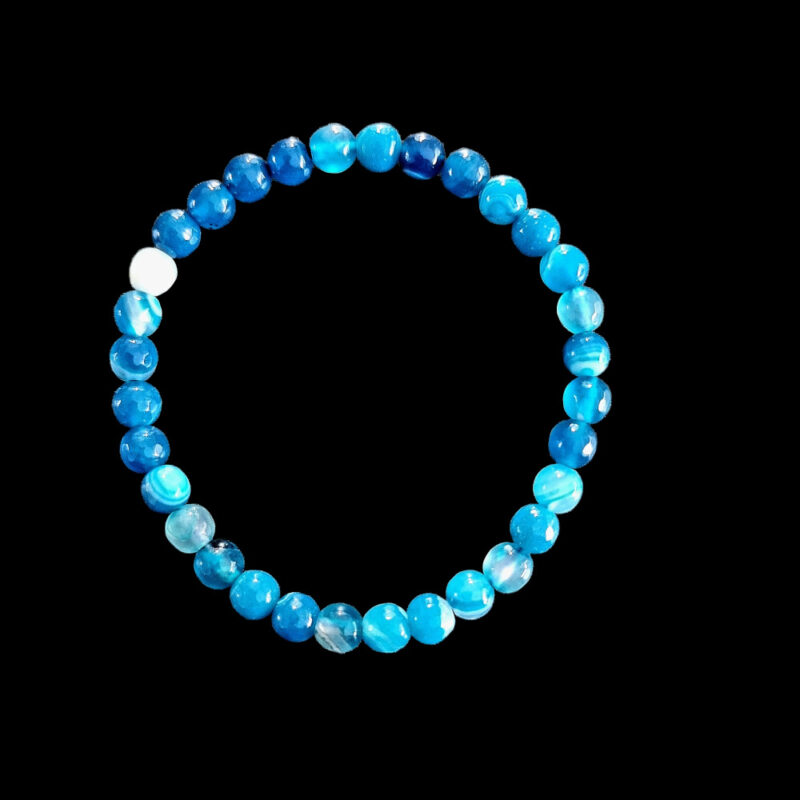 Bracelet Agate teintée bleu facettée Brillant