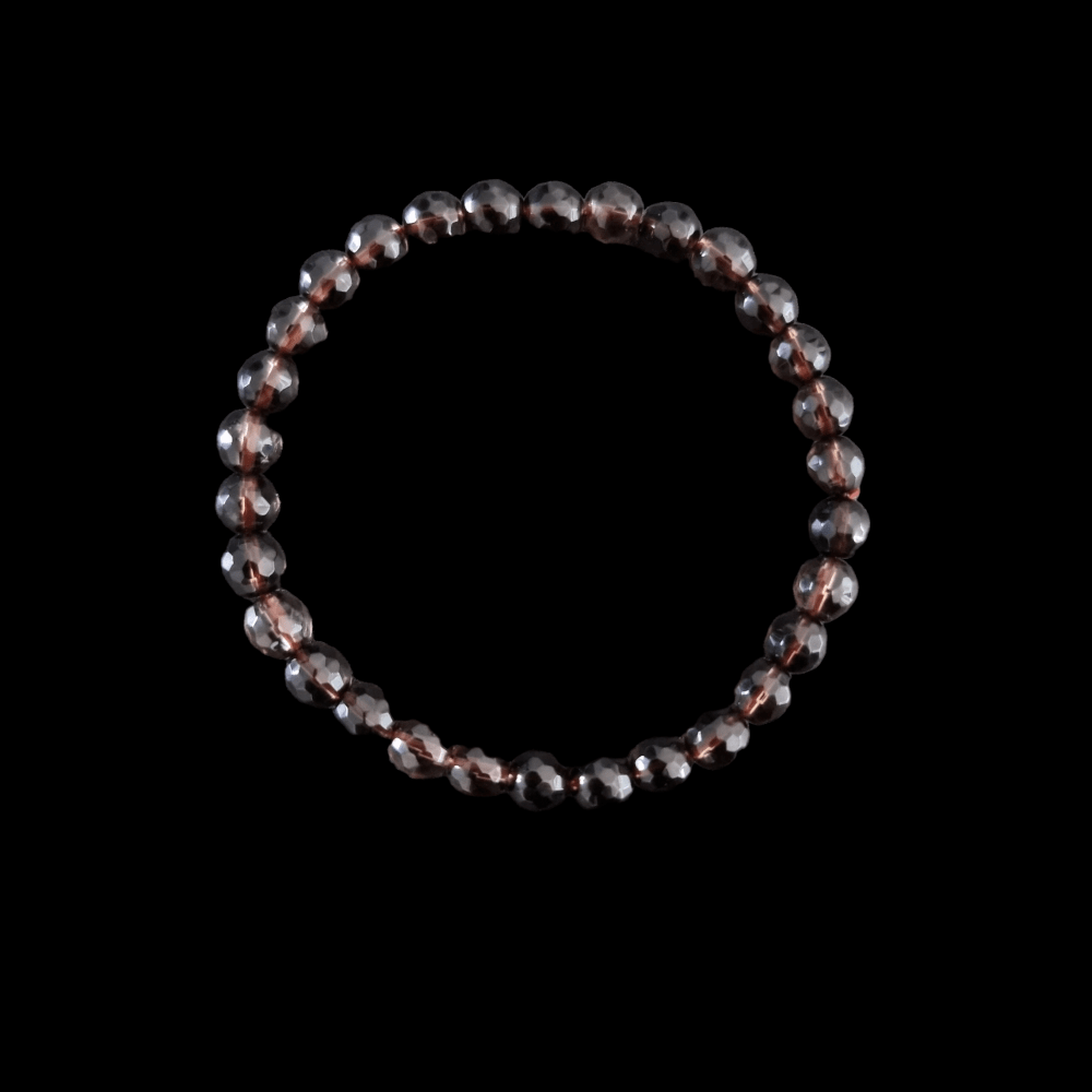 Bracelet en quartz fumé du Brésil perles facettés de 2mm | Cœur de Pierres