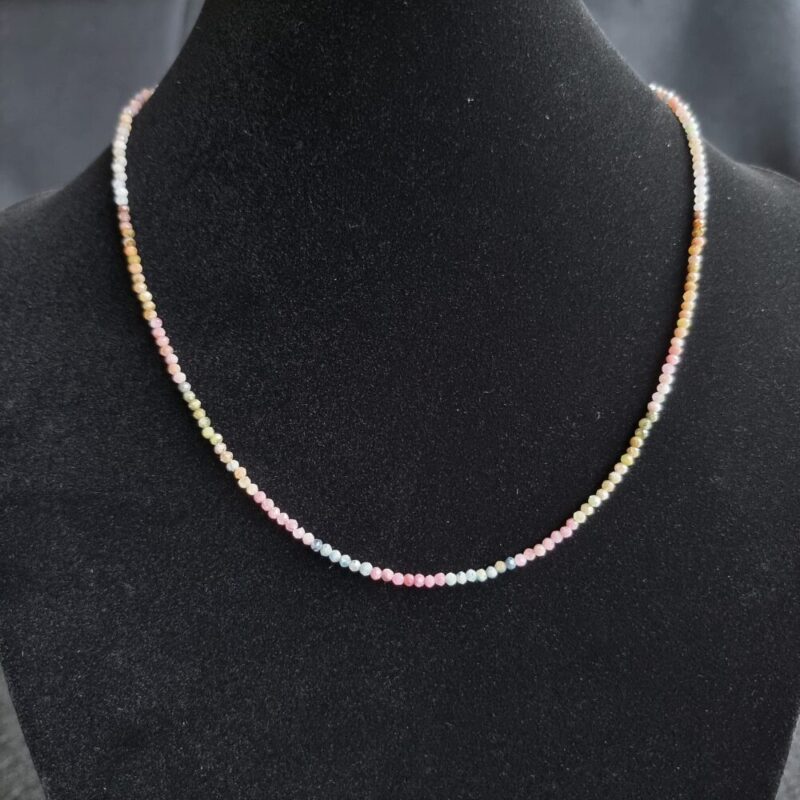 Collier Mélange de Tourmaline avec fermoir 925