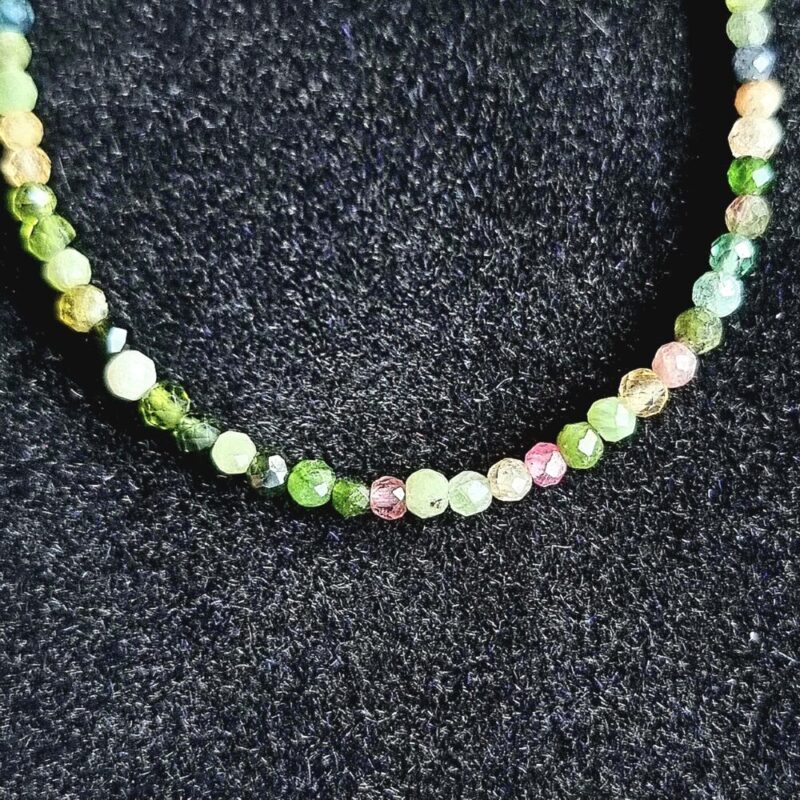 Collier Mélange de Tourmaline avec fermoir 925