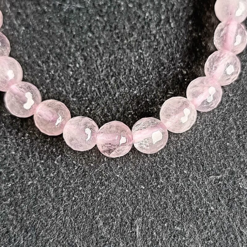 Bracciale Quarzo rosa sfaccettato brillante