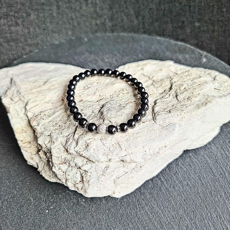 Bracelet Tourmaline Noire Brillante 925 Argent gris