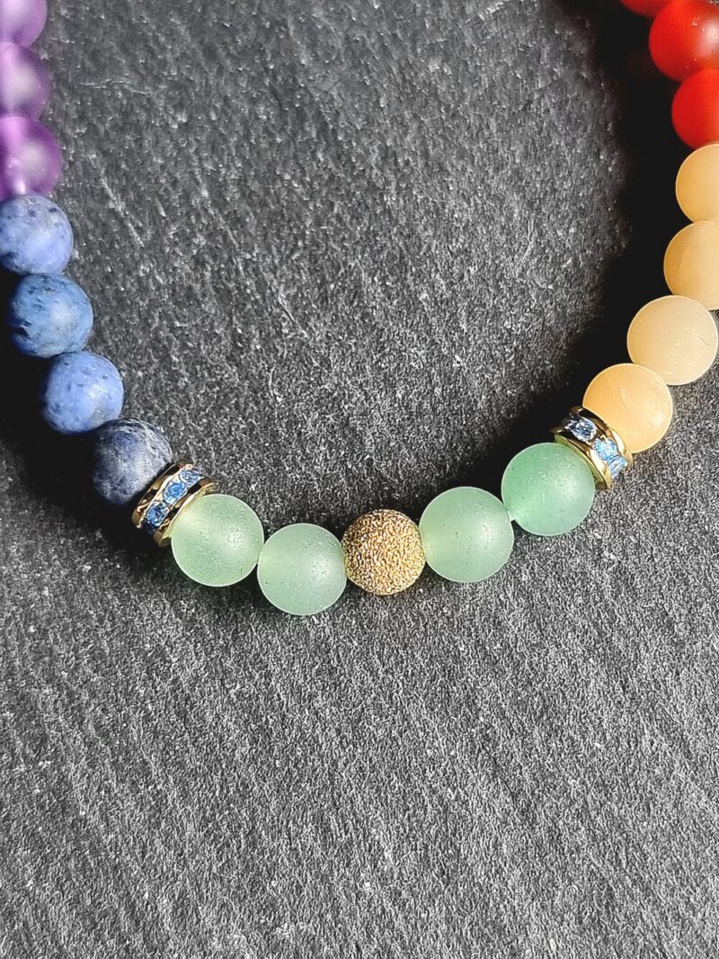 7 Chakras Bracelet 925 Gold