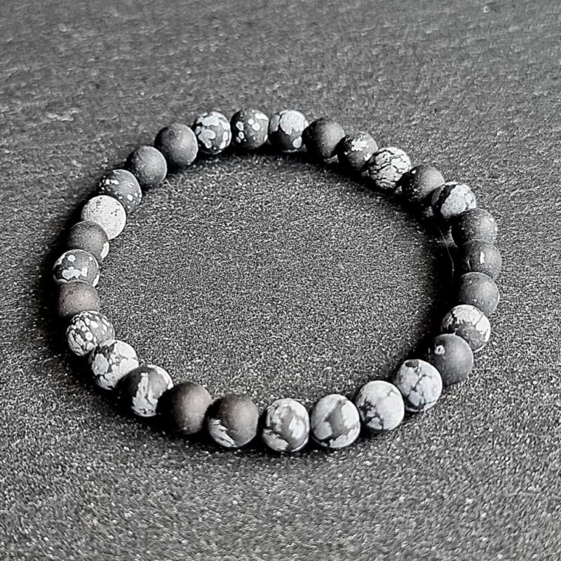 Obsidian Snowflake Bracelet