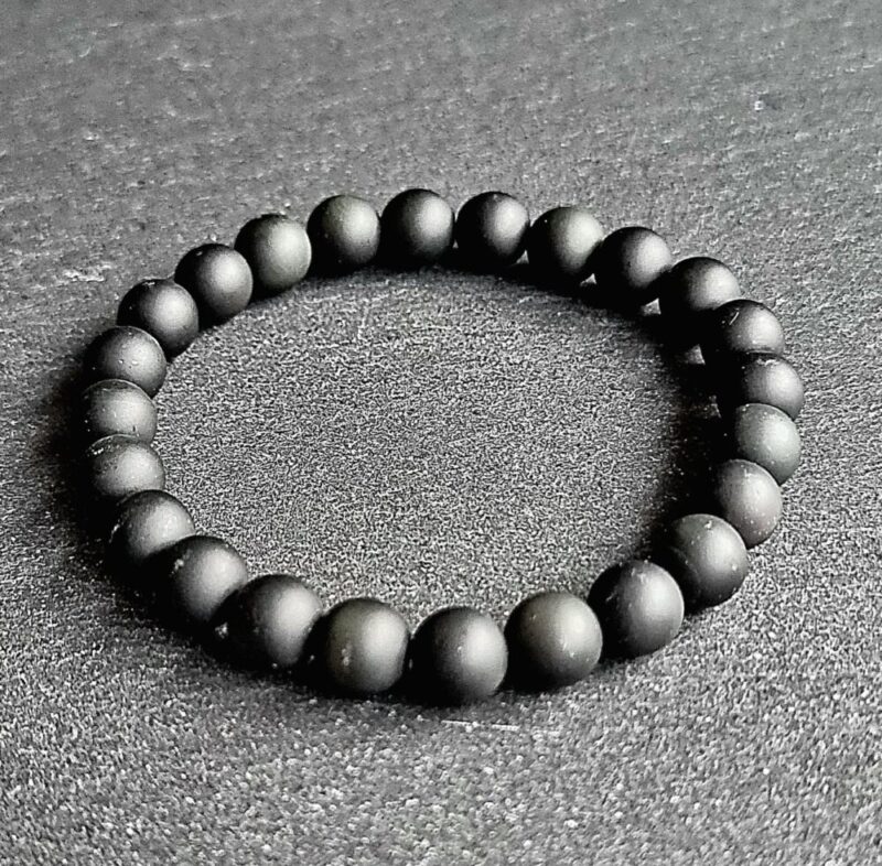 Obsidian Bracelet Black with matte Rainbow reflection