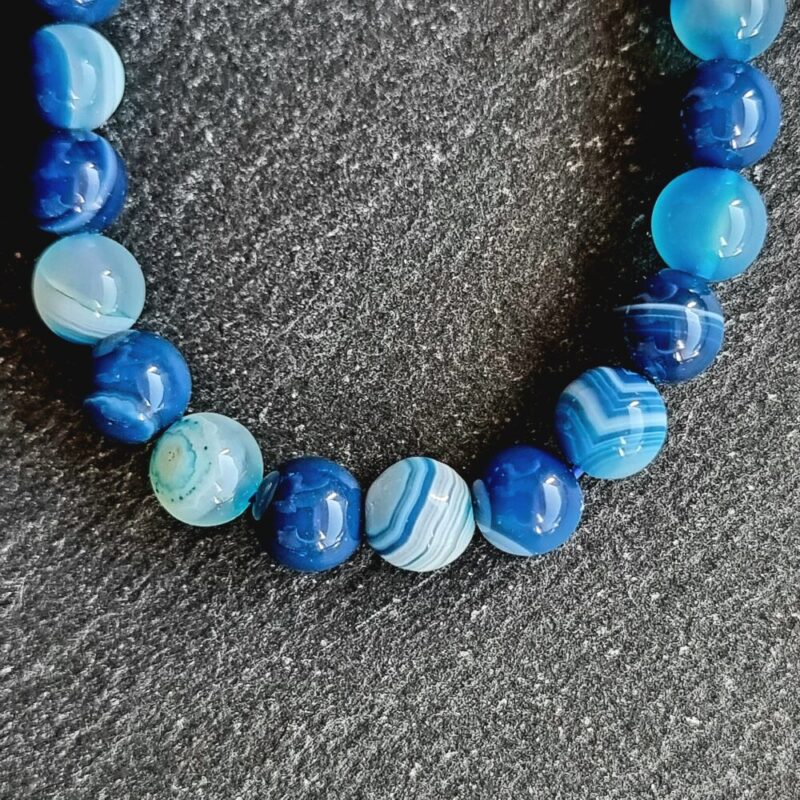 Bracelet Blue Tinted Agate Brilliant