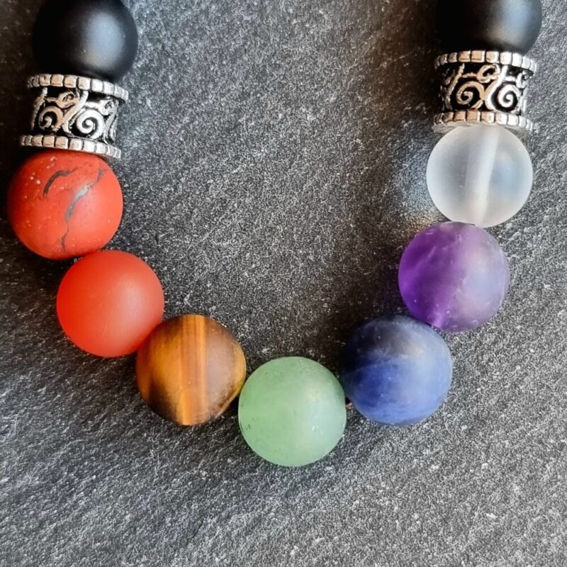 Armband 7 Chakras Onyx matt