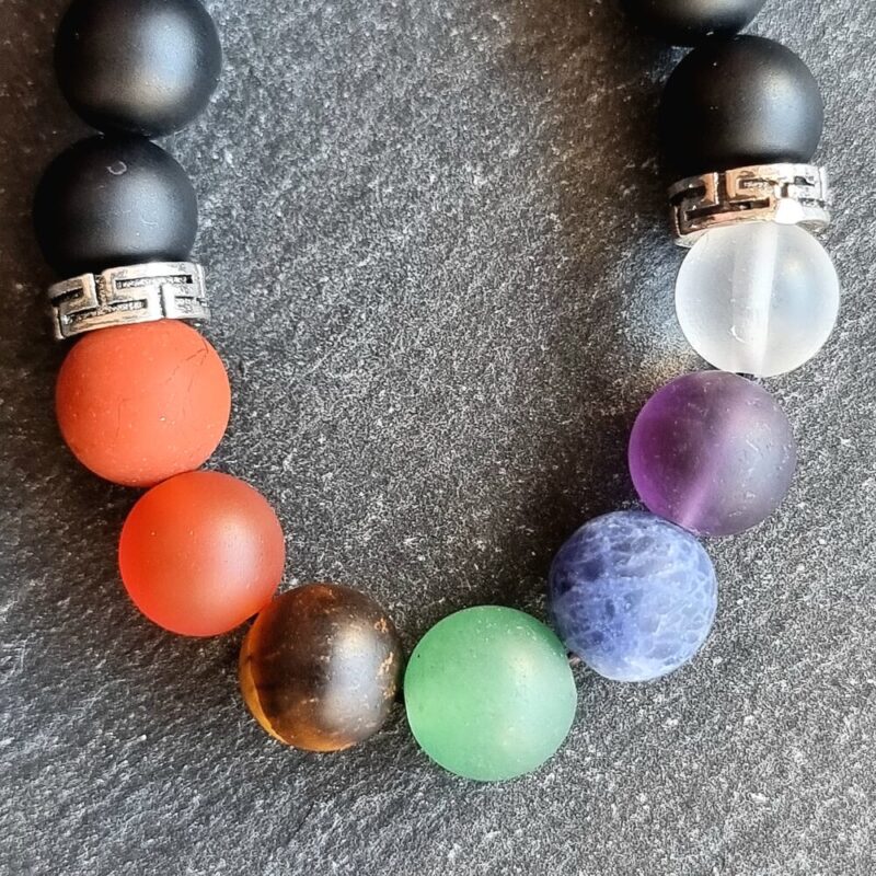 7 Chakras Bracelet Onyx matt