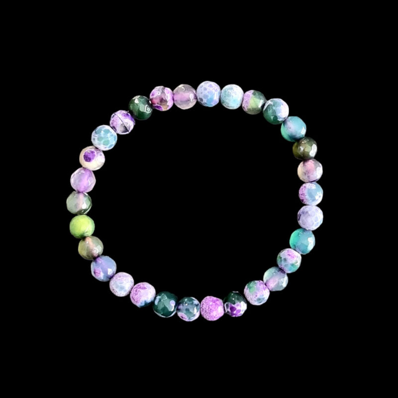 Bracelet Violet and Green Faceted Agate Brilliant