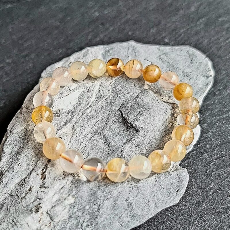 Bracelet Quartz Hématoïde Jaune Brillant