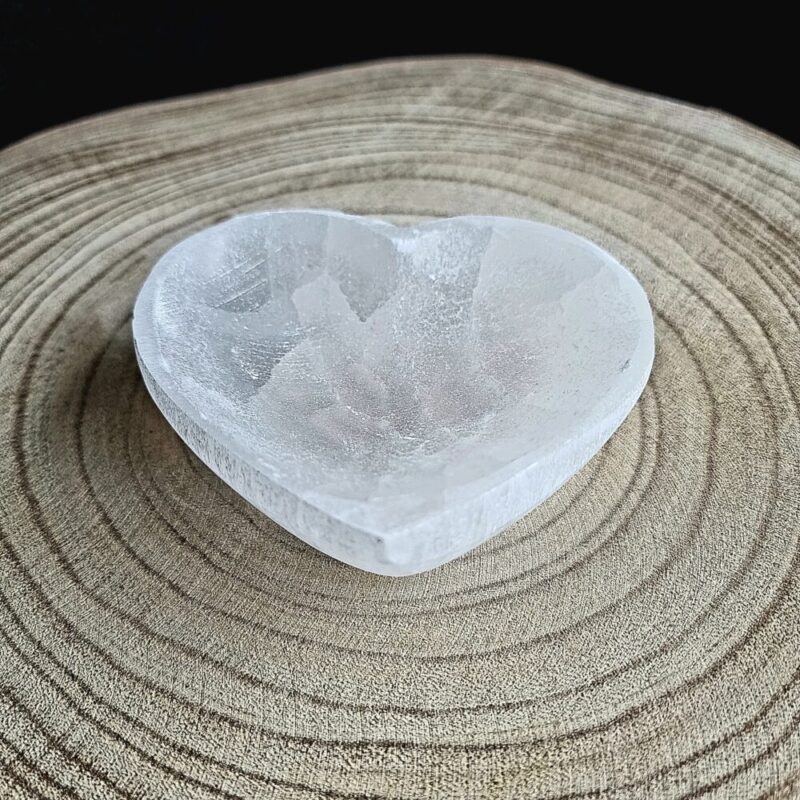 Selenite heart bowl