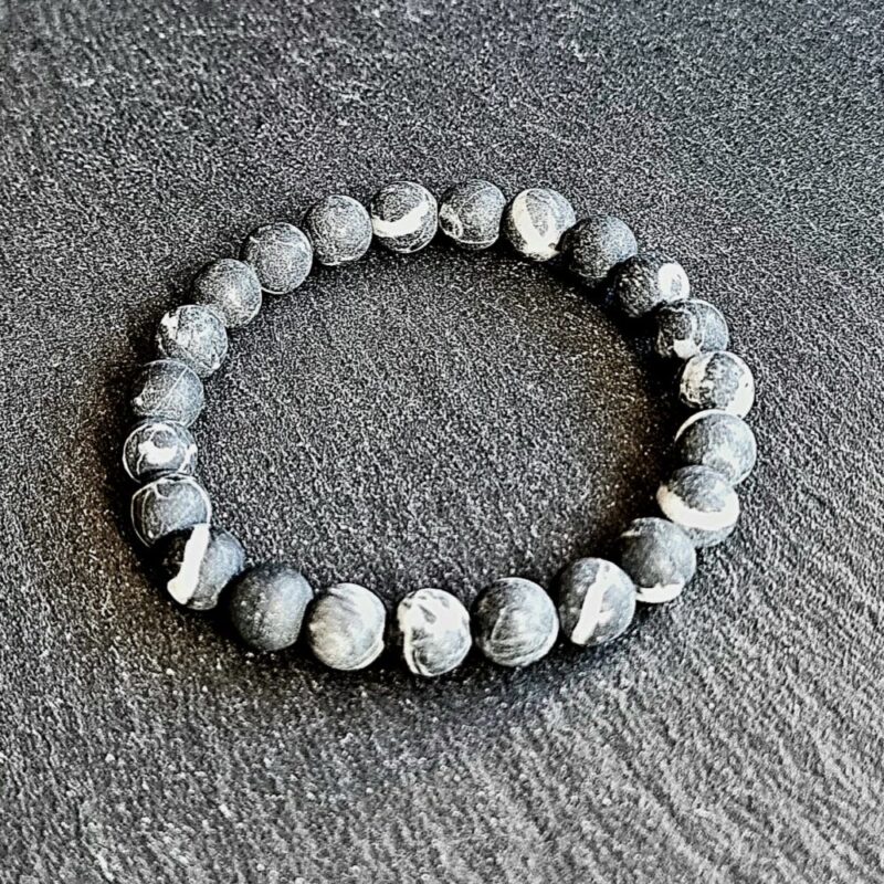 Bracciale diaspro marmo zebra opaco