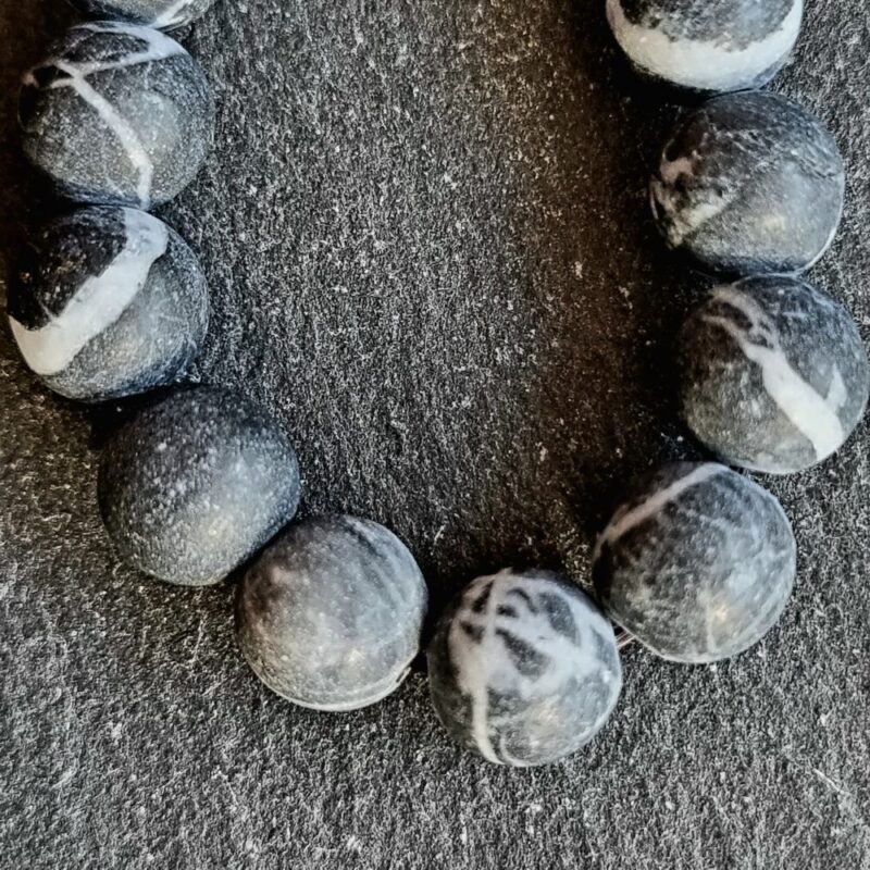 Bracciale diaspro marmo zebra opaco