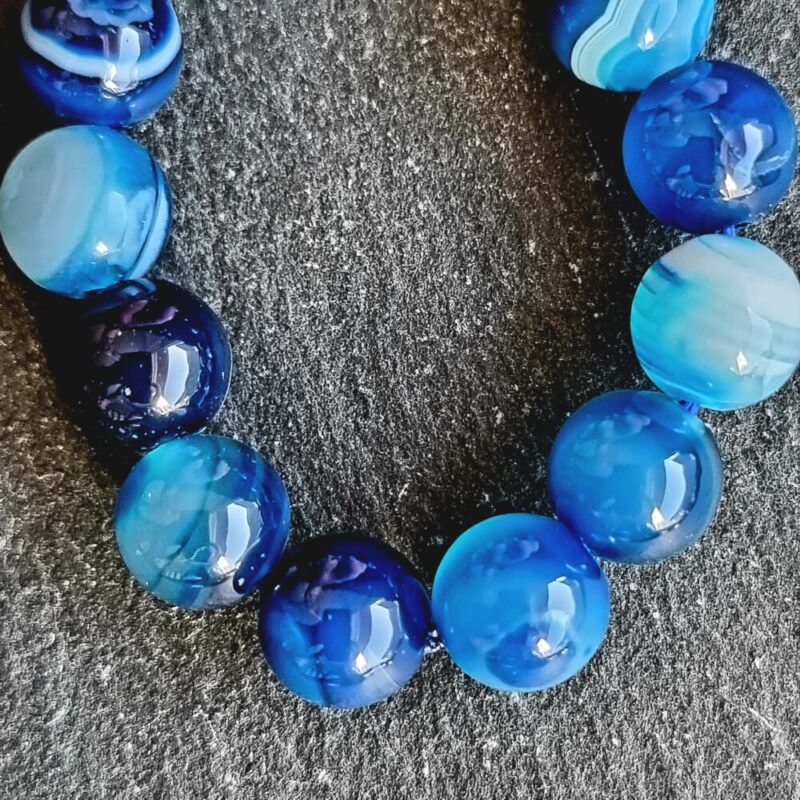 Bracelet Blue Tinted Agate Brilliant