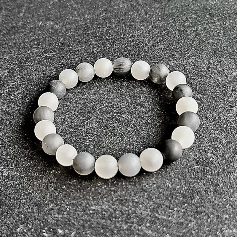 Bracelet Quartz Gris de Madagascar mat