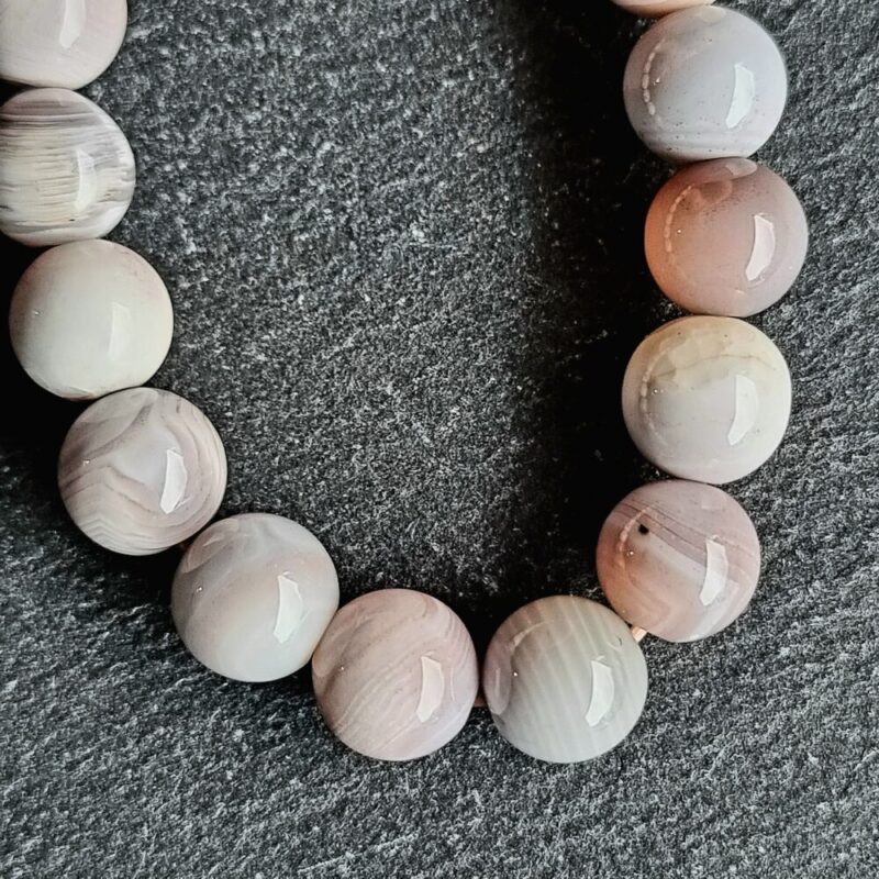 Bracelet Agate du Botswana Rose Brillante