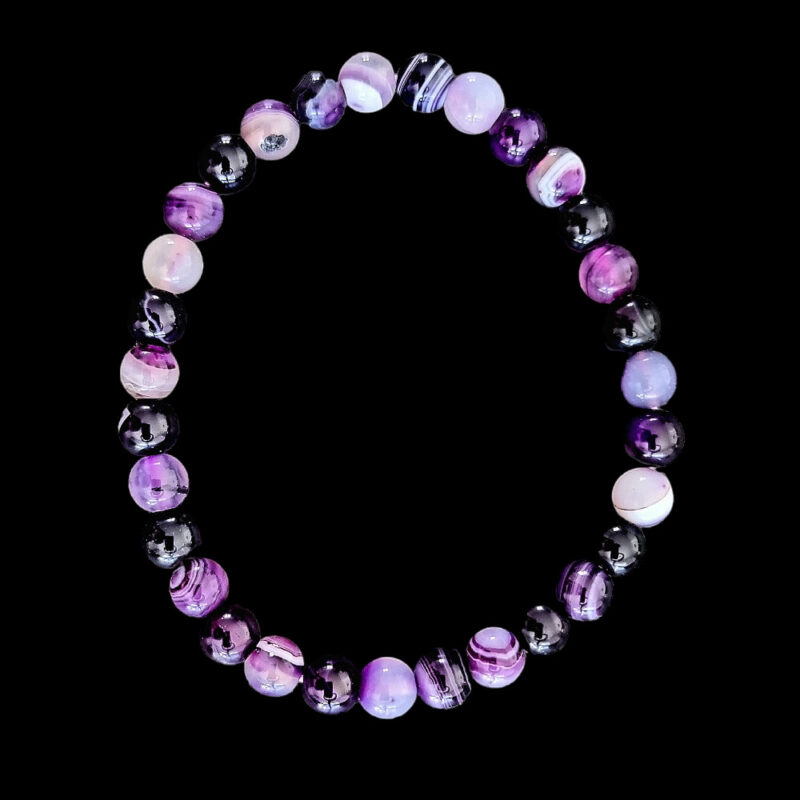 Bracelet Agate teintée Violette Brillante