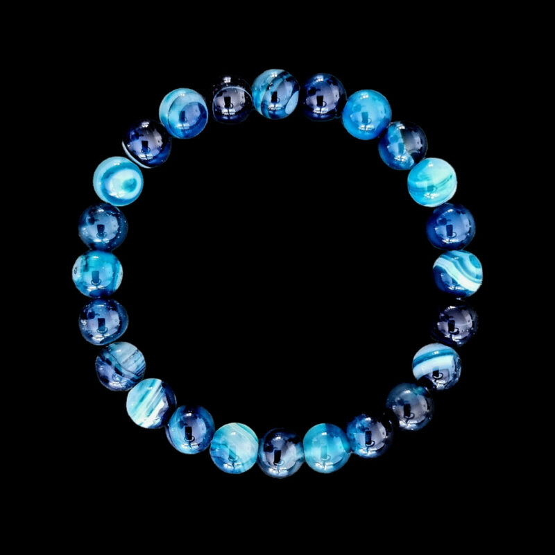 Bracelet Blue Tinted Agate Brilliant