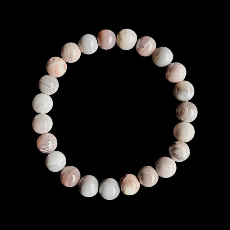 Bracelet Agate du Botswana Rose Brillante