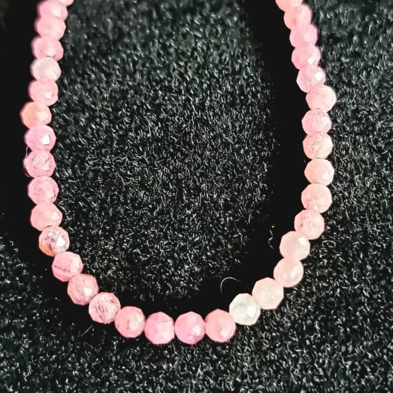 Bracciale in tormalina rosa con chiusura 925