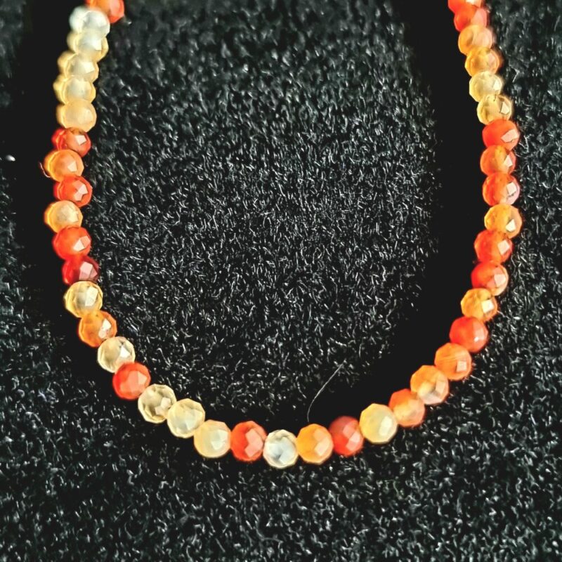 Collier Mélange de Cornaline Orange avec fermoir 925