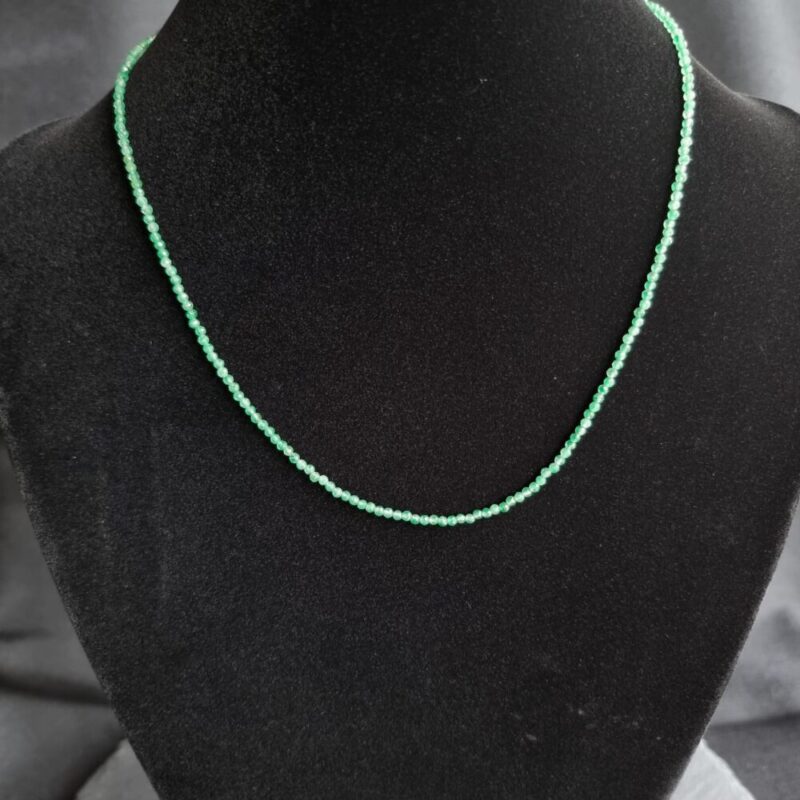 Collier Aventurine Verte avec fermoir 925