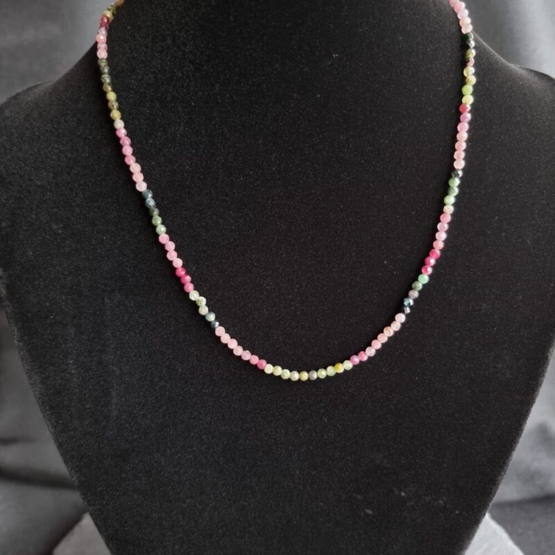 Collier Mélange de Tourmaline avec fermoir 925