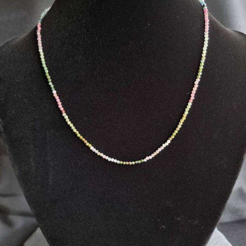 Collier Mélange de Tourmaline avec fermoir 925