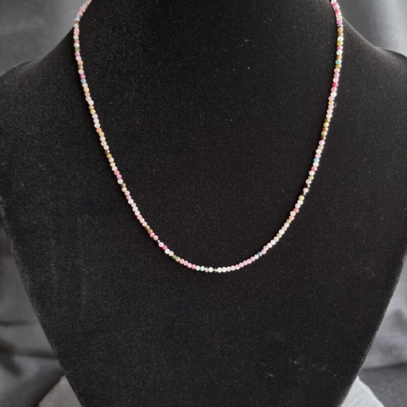 Collier Mélange de Tourmaline avec fermoir 925