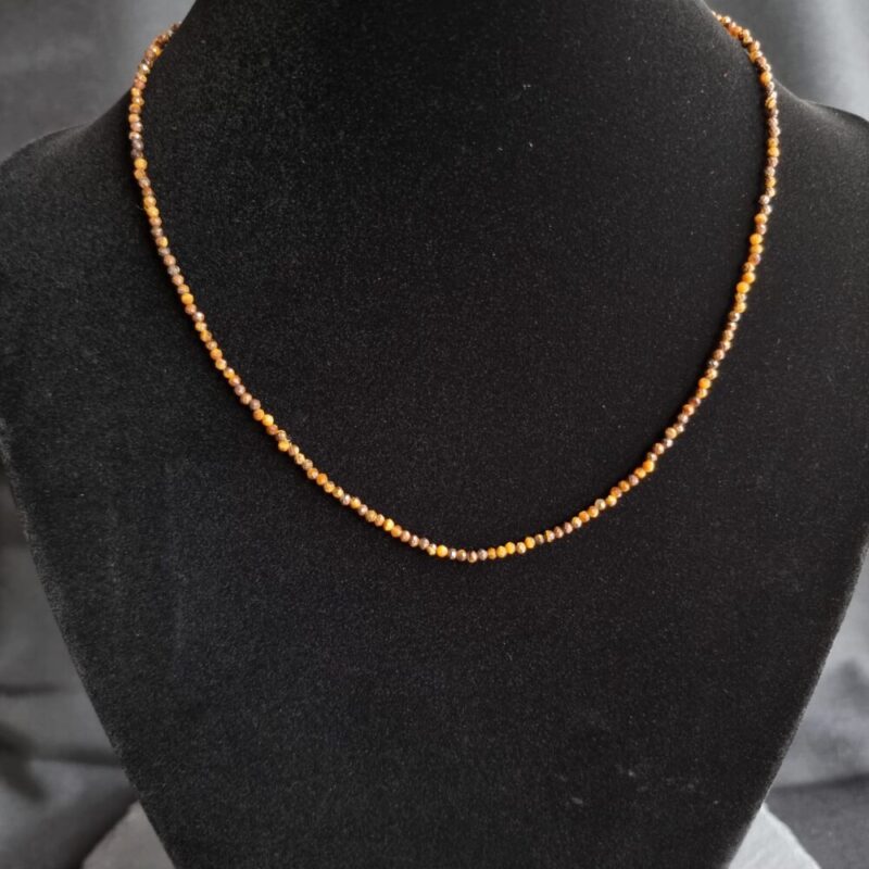 Tiger eye necklace with clasp 925