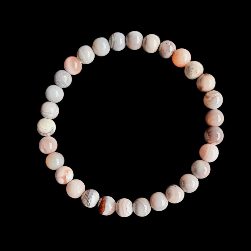 Bracciale di agata rosa brillante del Botswana