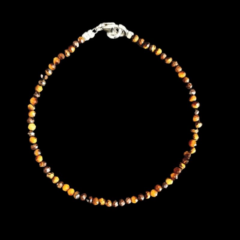 Tiger eye bracelet with 925 clasp