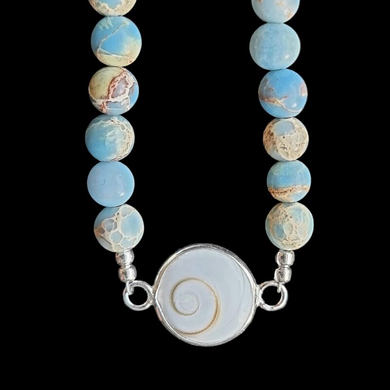 Bracelet Saint Lucia's eye Imperial Jasper Azure with 925 clasp