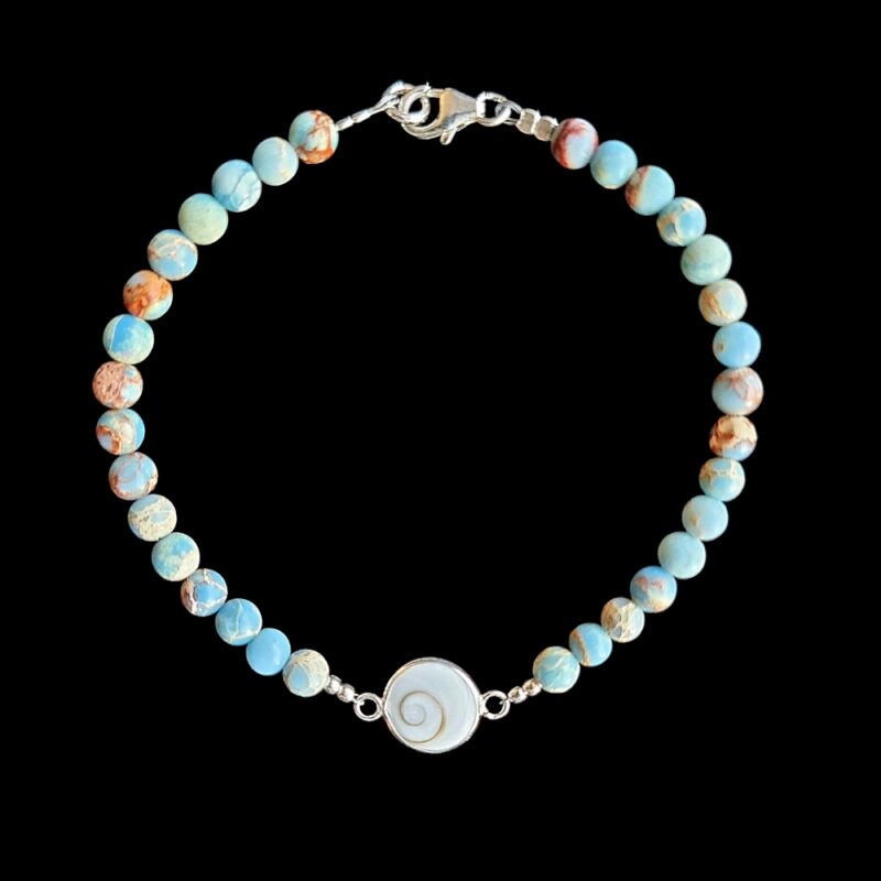 Saint Lucia Eye bracelet with Brilliant Azure Imperial Jasper and 925 clasp