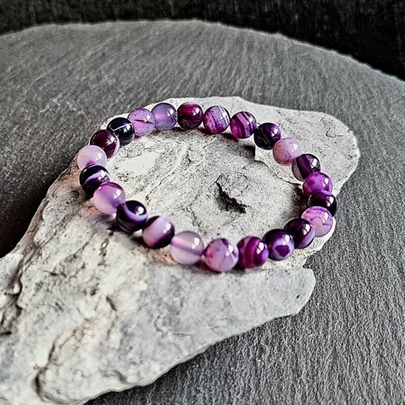 Bracelet Violet Tinted Agate