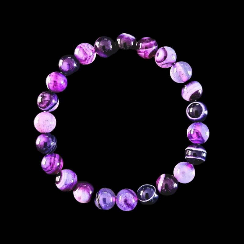 Bracelet Agate teintée Violette Brillante