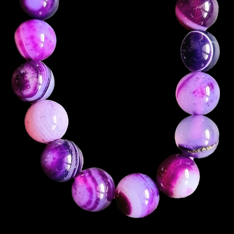 Bracelet Agate teintée Violette Brillante